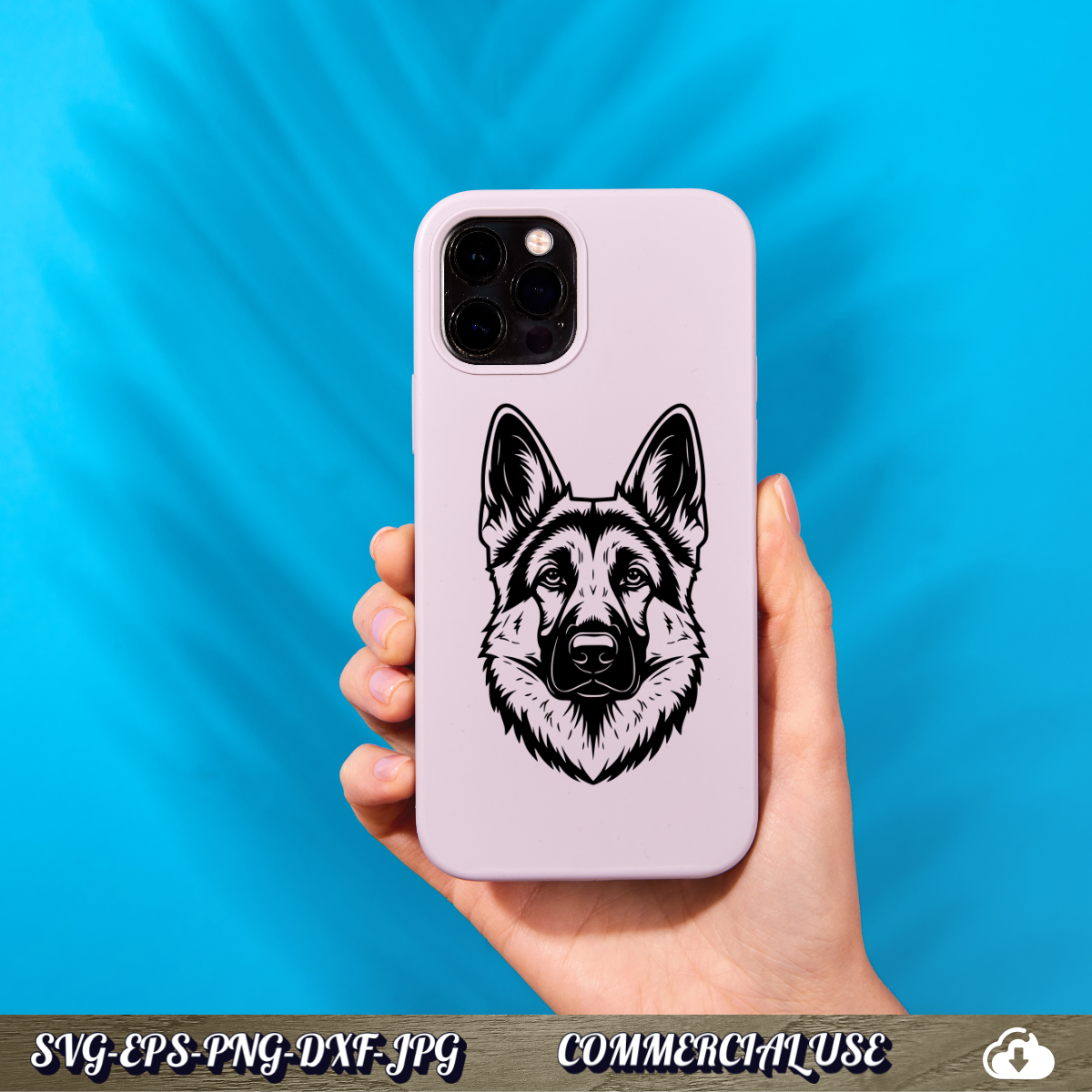 German Shepherd SVG | German Shepherd Face Portrait SVG | Dog Breed Clipart Cut File | Pet Lover Commercial Use Instant Download