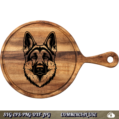 German Shepherd SVG | German Shepherd Face Portrait SVG | Dog Breed Clipart Cut File | Pet Lover Commercial Use Instant Download