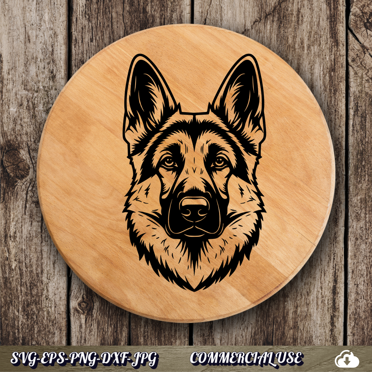 German Shepherd SVG | German Shepherd Face Portrait SVG | Dog Breed Clipart Cut File | Pet Lover Commercial Use Instant Download