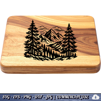 Mountain SVG Bundle | 25 Outdoor Adventure Designs PNG DXF | Commercial Use